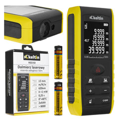 Laserový diaľkomer 2v 1, 50m, s funkciou merania uhlov Ketlin
