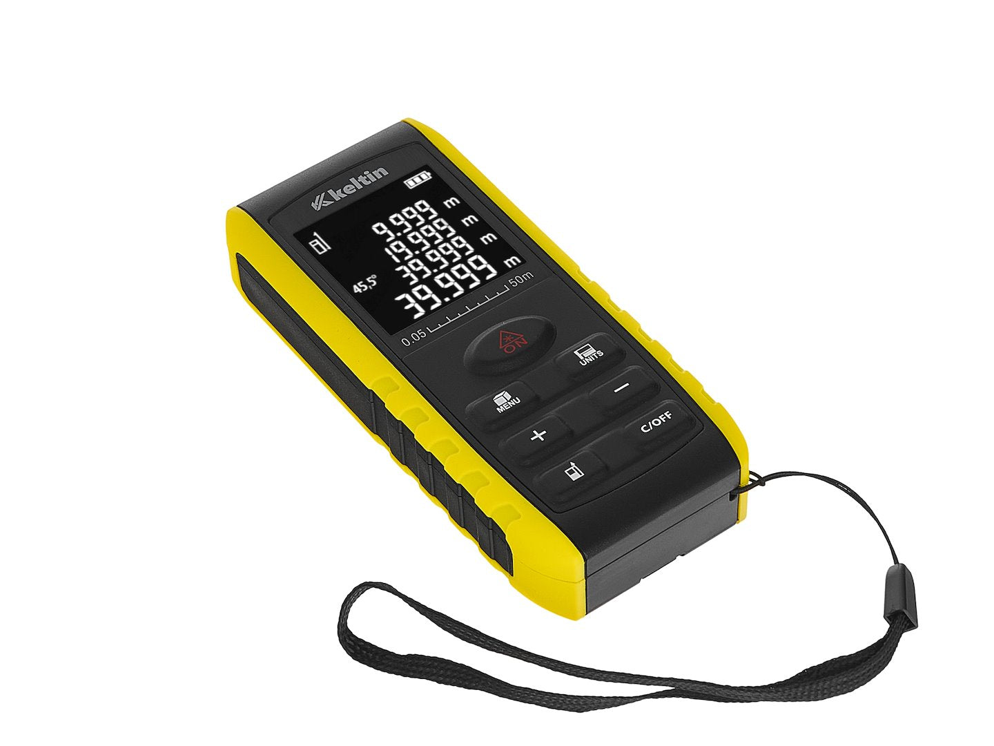 Laserový diaľkomer 2v 1, 50m, s funkciou merania uhlov Ketlin