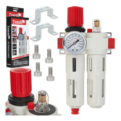 Odlučovač vody a mazacia jednotka s regulátorom tlaku 1/4'' Tvardy