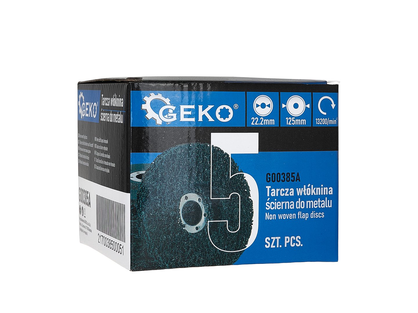 Abrazívny kotúč 125x22,2mm Clean&Strip na čistenie kovu, nehrdzavejúcej ocele a plastu, Geko