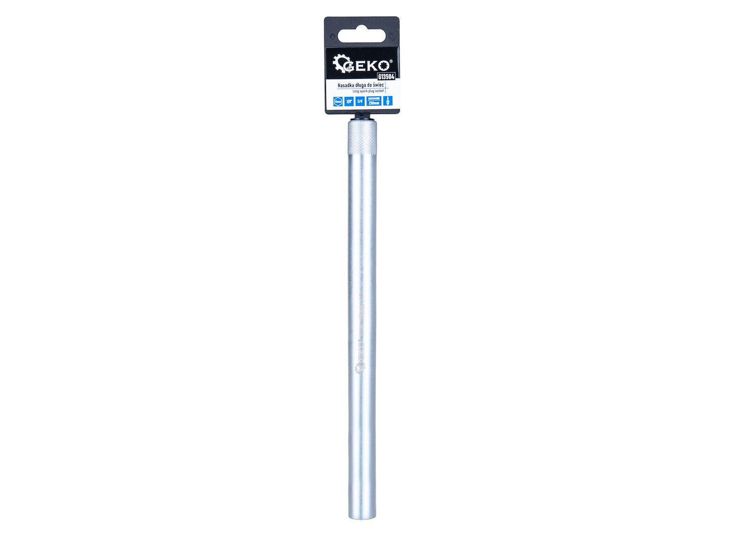 Nástrčná hlavica - kľúč na sviečky 14mm, 3/8'', 250mm, tenkostenná, CrV, Geko