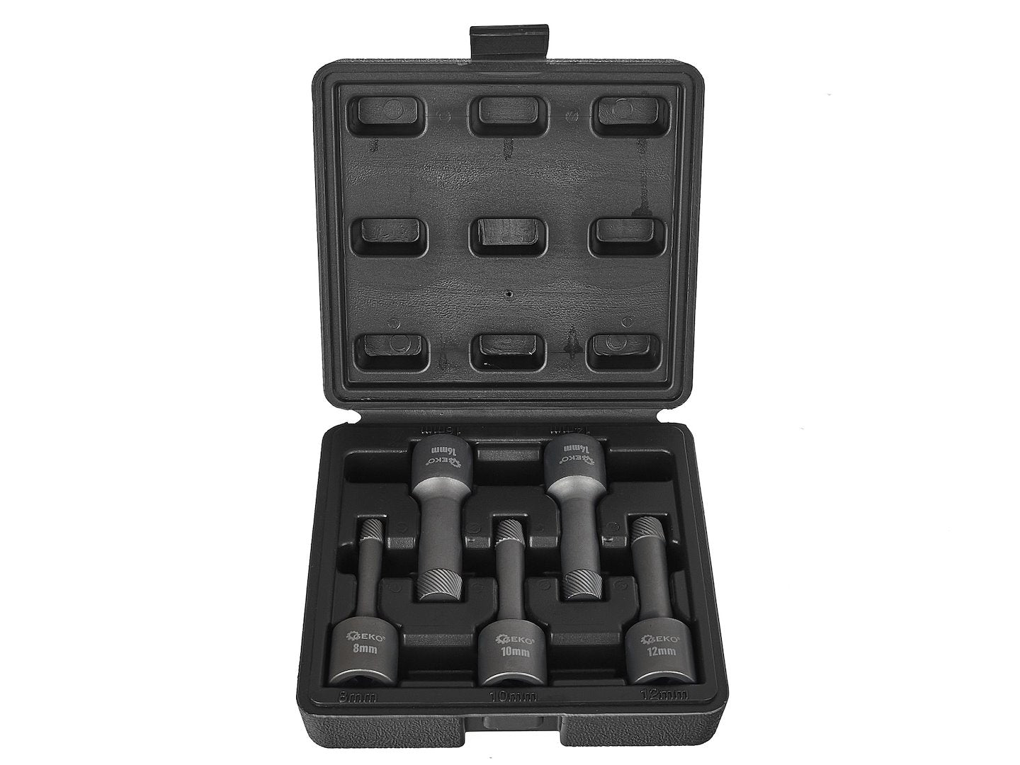 Sada vyťahovákov na poškodené a zalomené skrutky 1/2'', 8 - 16mm, SNCM+V, 5ks, Geko