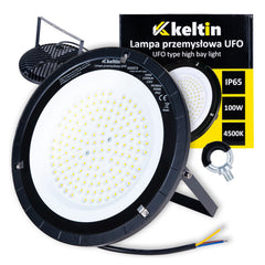 Priemyselná LED lampa Highbay 100W, 12000lm, 4500K, IP65, Keltin