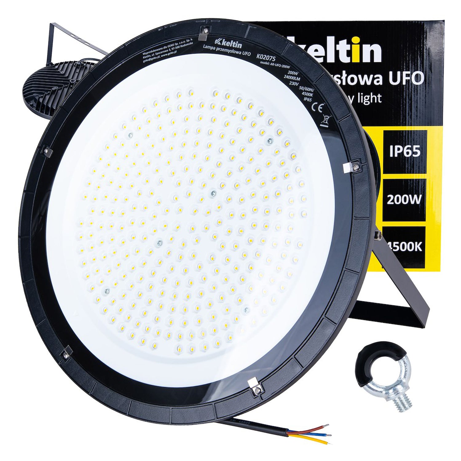 Priemyselná LED lampa Highbay 200W, 24000lm, 4500K, IP65, Keltin