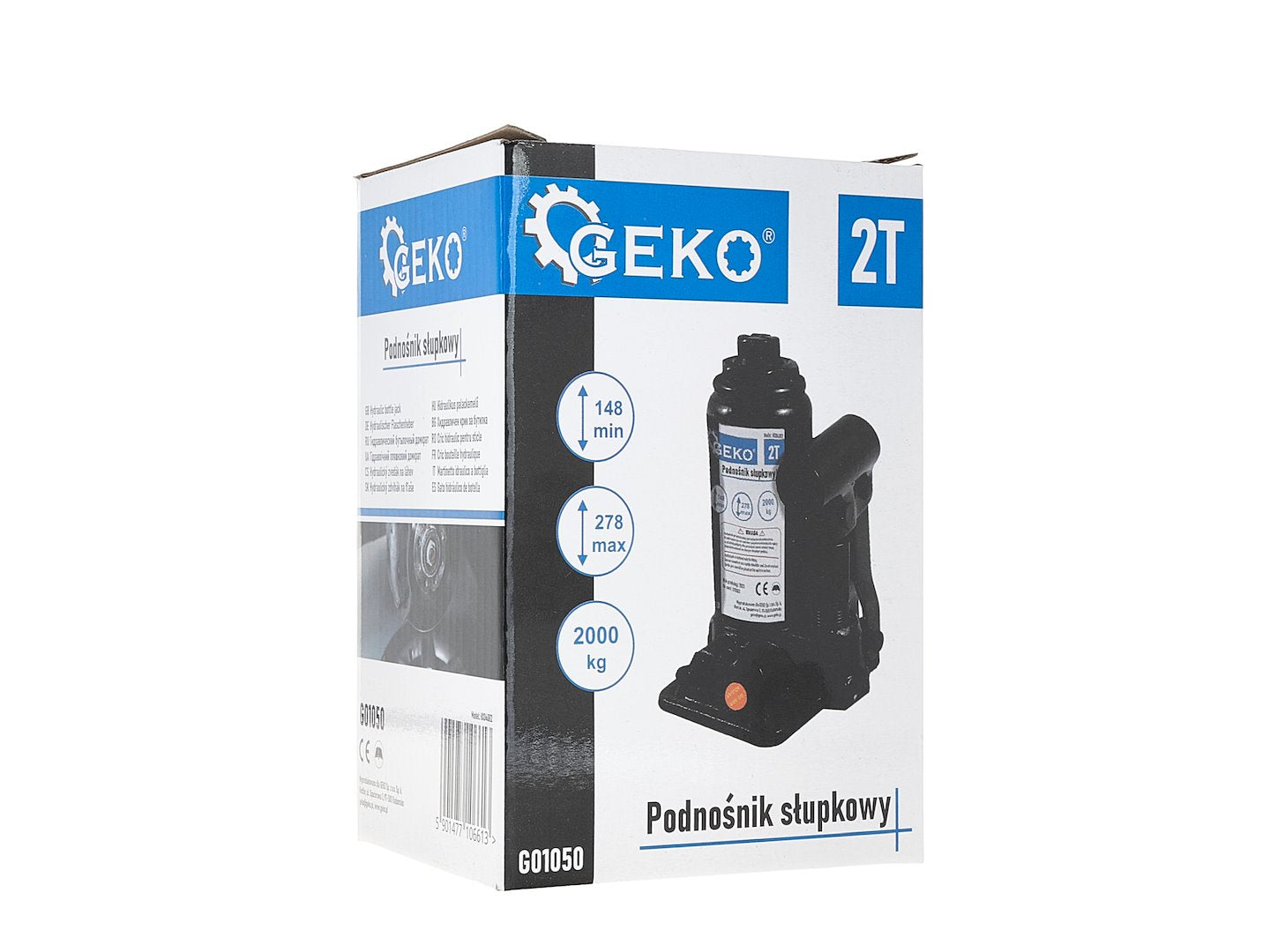 Hydraulický fľašový zdvihák 2t Geko