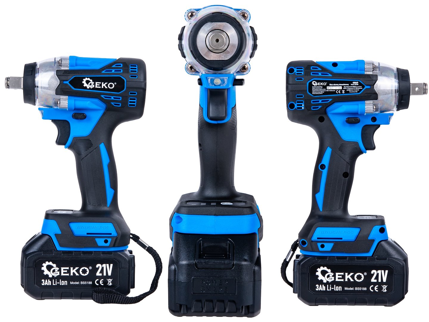 Akumulátorový rázový uťahovák 1/2'', 21V, 3Ah, 350Nm, Geko