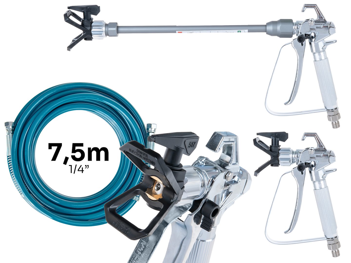 Airless maliarske striekacie zariadenie X10, 700W, 200bar, 1l/min, hadica 7,5m, tryska 517 700W