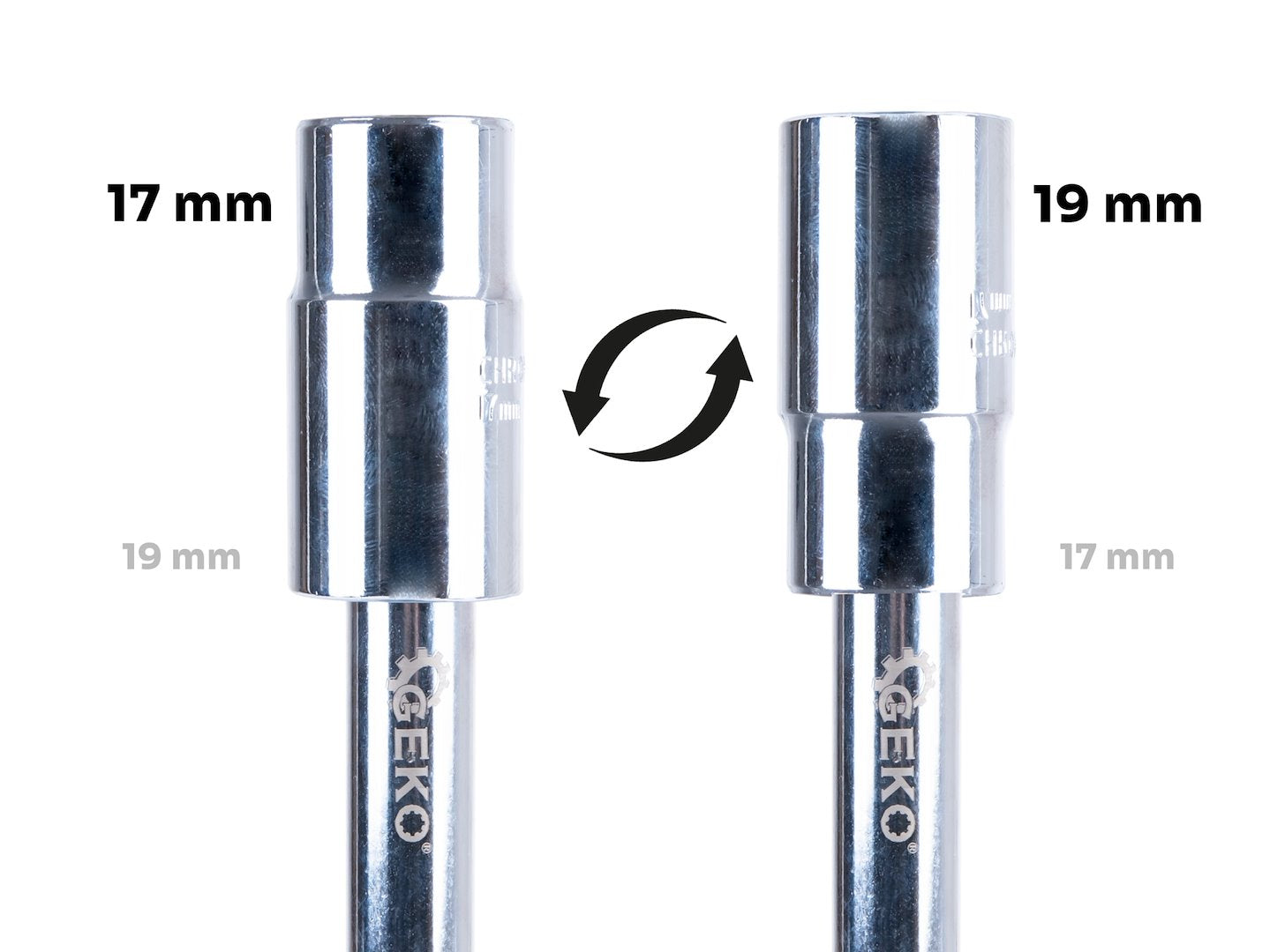 Krížový kľúč, skladací, CrV, 17, 19, 21, 23mm, Geko