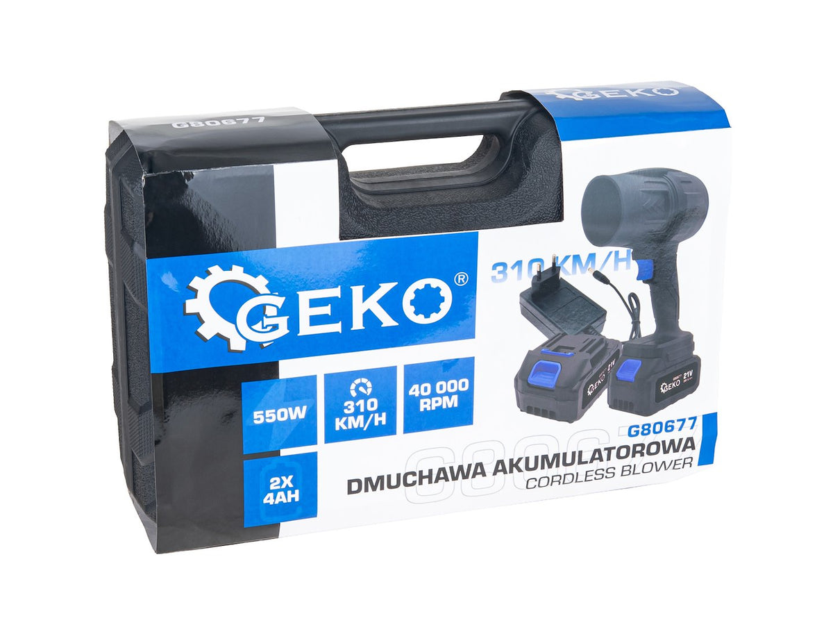 Prenosný akumulátorový fukár 2x4,0Ah, 21V Geko