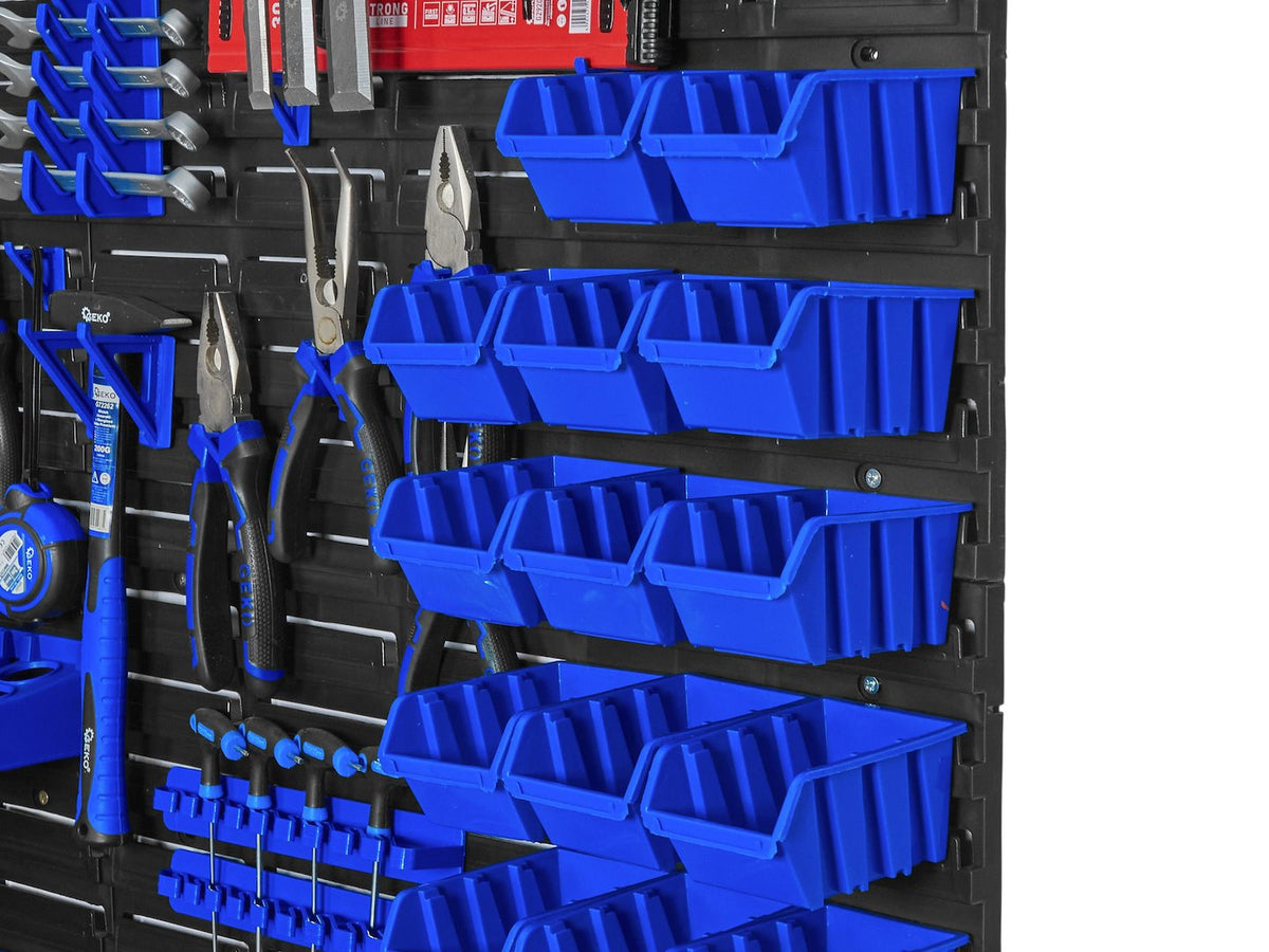 Nástenný organizér na náradie s úložnými boxmi 1152x780mm, 69ks Geko