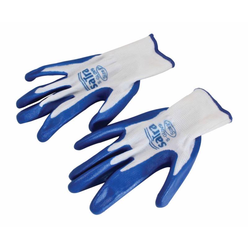 Súprava 12 kusov ochranných rukavíc potiahnutých latexom, veľkosť 9 (L)