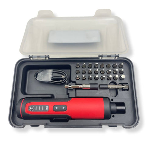 Sada elektrického skrutkovača s dobíjateľným akumulátorom 3.6 v a 27 vymeniteľnými hrotmi kb global