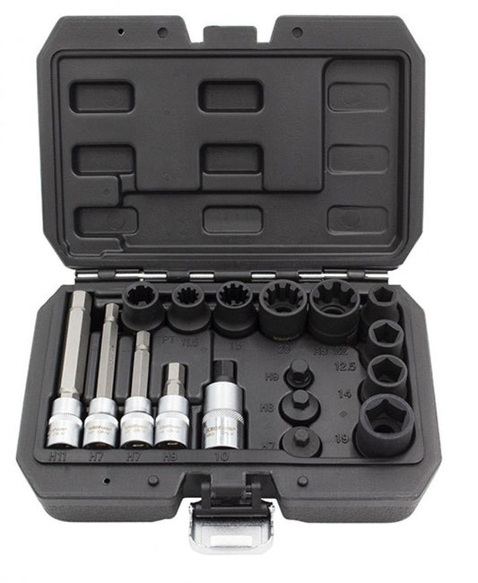 Sada špeciálnych nadstavcov - nástrčných hlavíc na brzdové strmene, 17ks