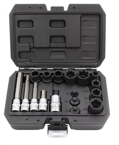 Sada špeciálnych nadstavcov - nástrčných hlavíc na brzdové strmene, 17ks