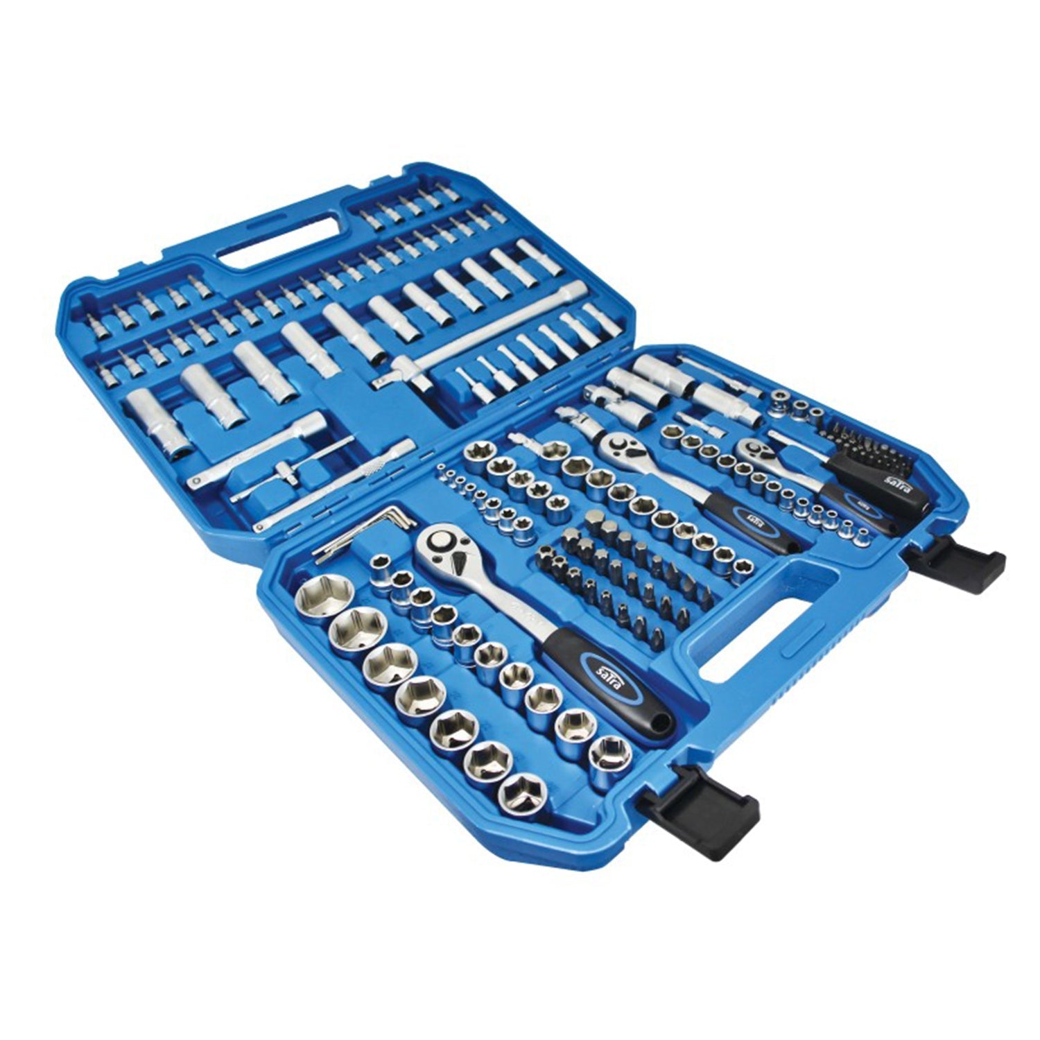 Súprava náradia s rúrkovými kľúčmi, bitmi a račňami 1/4 3/8 1/2 179 kusov satra
