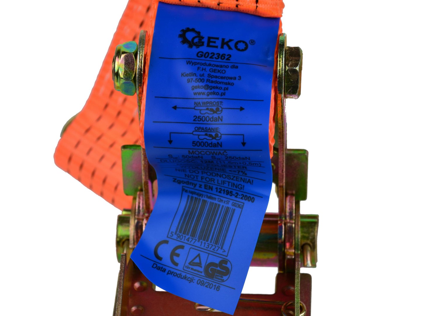 Upínací popruh s račňou 12 m 5 t 50 mm