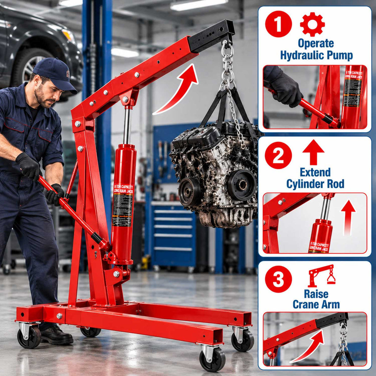 Hydraulický piest pre žeriav 8t, Gebo Tools