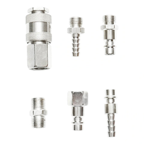 Sada rýchlospojok na vzduchové hadice a pneumatické náradie 6 kusov