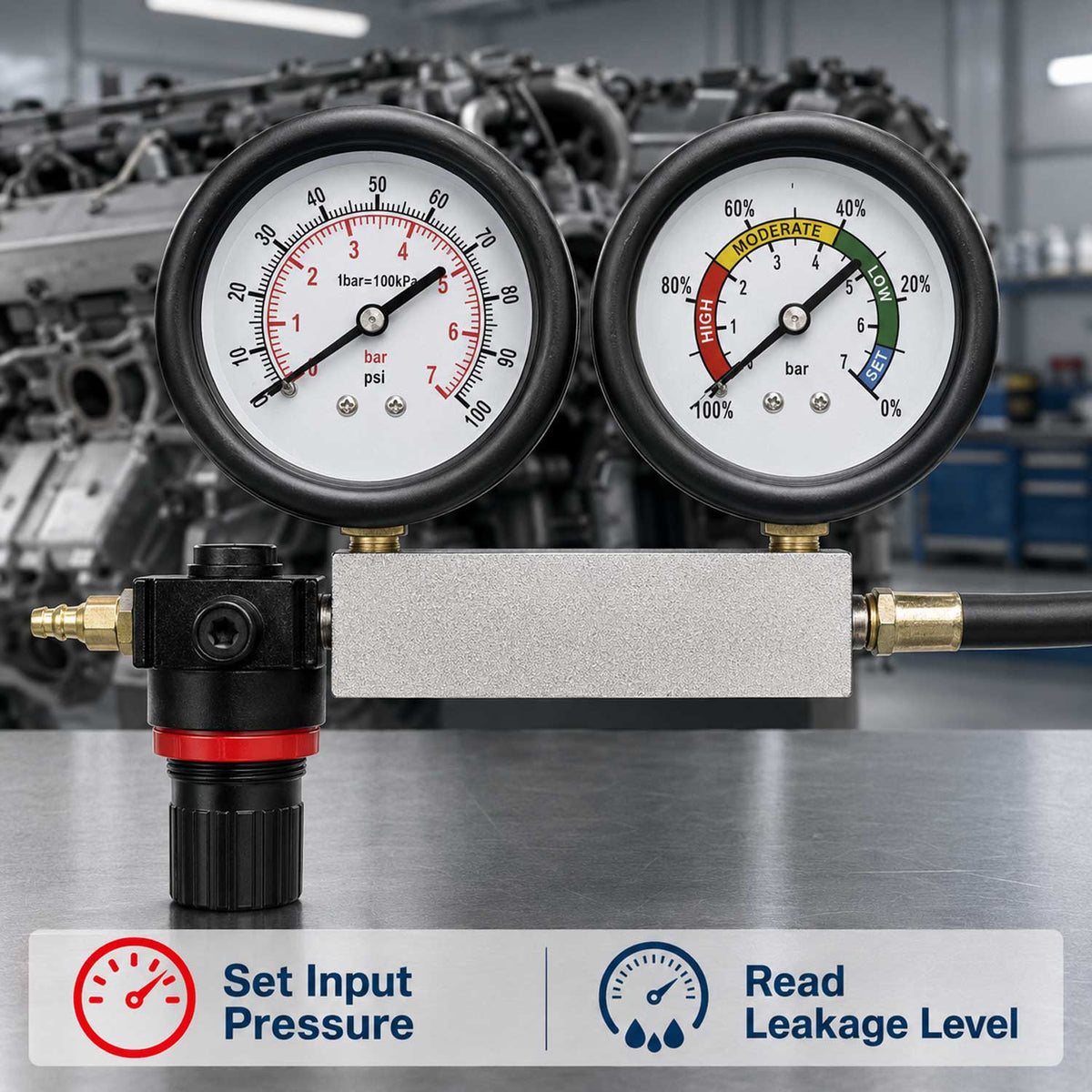 Tester tesnosti valcov motora Gebo Tools
