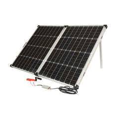 Prenosný monokryštalický fotovoltický solárny panel 145W, kufríkový, s regulátorom napätia 12/24V, 20 Ah a 2 USB Breckner Germany
