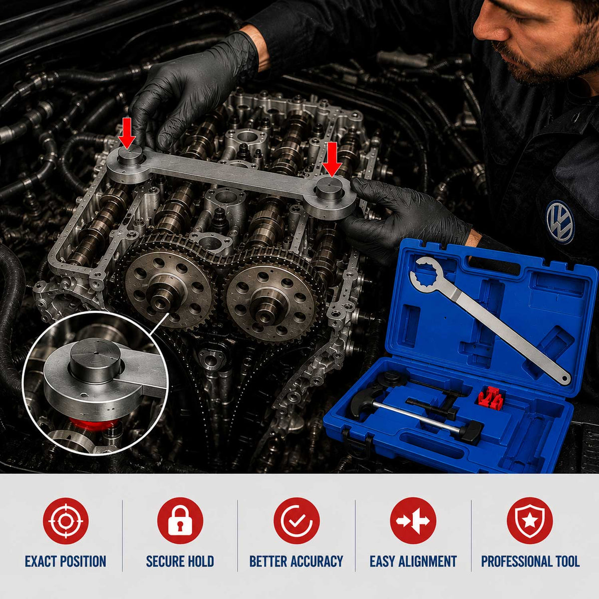 Aretačná sada rozvodov VAG 1.0 1.2 1.4 TSI TSFI TGI Gebo Tools