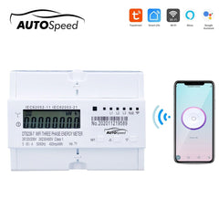 Trojfázový smart wifi inteligentný merač spotreby energie 380V, 80A, DTS238-7 Tuya, Smart Life