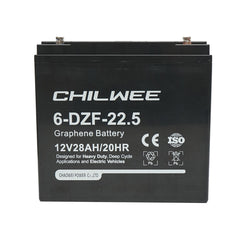 Gélový VRLA akumulátor s grafénom pre elektrický bicykel 6-DZF-22.5, 12V, 28Ah-20HR CHILWEE