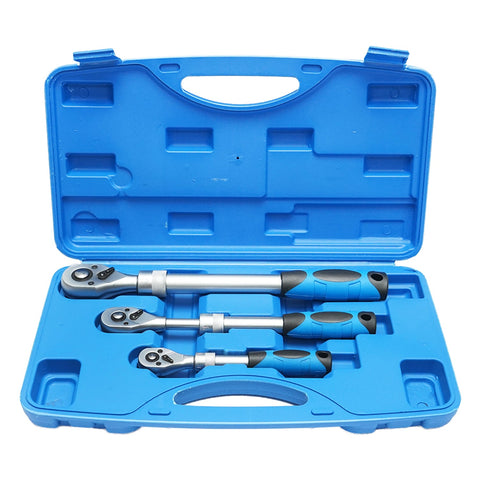 Sada reverzných račňových pohonov s teleskopickou rukoväťou 1/4 3/8 1/2