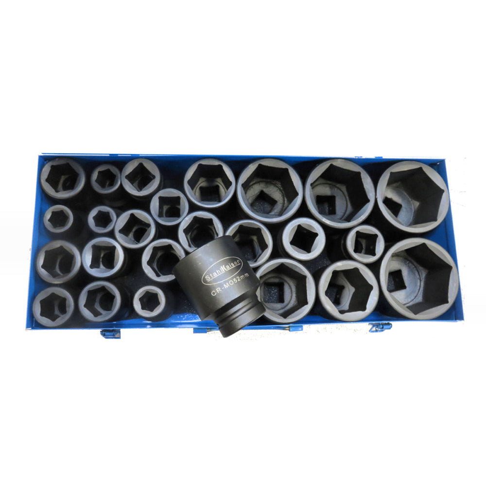 Súprava šesťhranných rázových nástrčných kľúčov 1'', 17–75 mm, 25 kusov