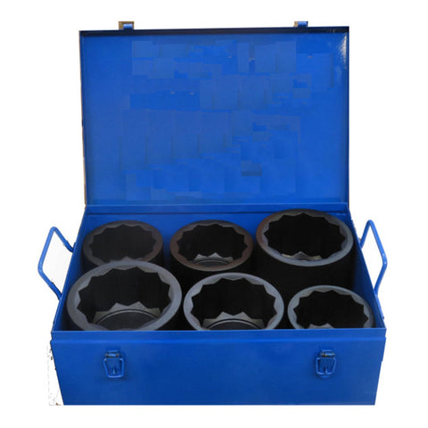 Súprava dvanásťhranných rázových nástrčných kľúčov 1'', 80–105 mm, 6 kusov