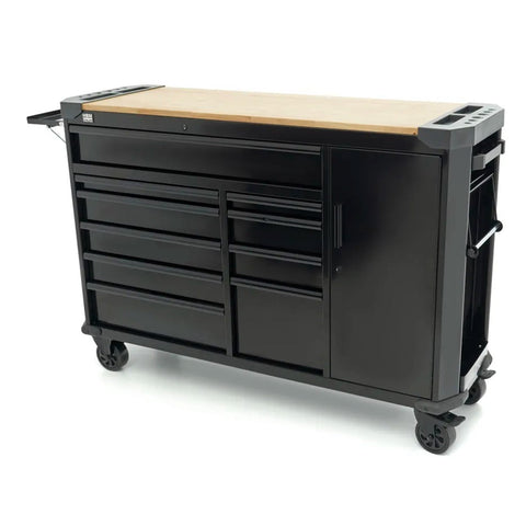Profesionálna kovová skriňa 10 zásuviek mobilný vozík pracovný stôl 147cm, masívna drevená doska HBM holandsko