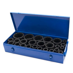 Sada dvojitých rázových 12-hranných nástrčných kľúčov 1''17 - 75mm HBM