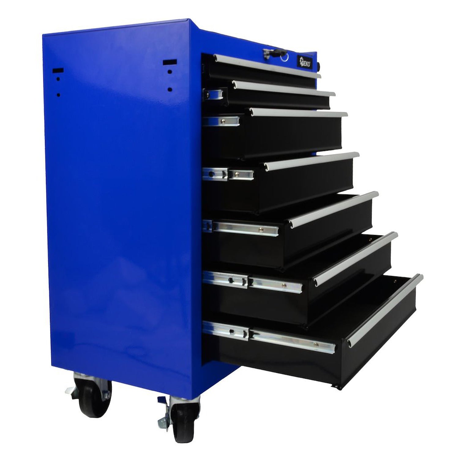 Kovový dielenský montážny vozík - skrinka na náradie so 7 zásuvkami, Geko