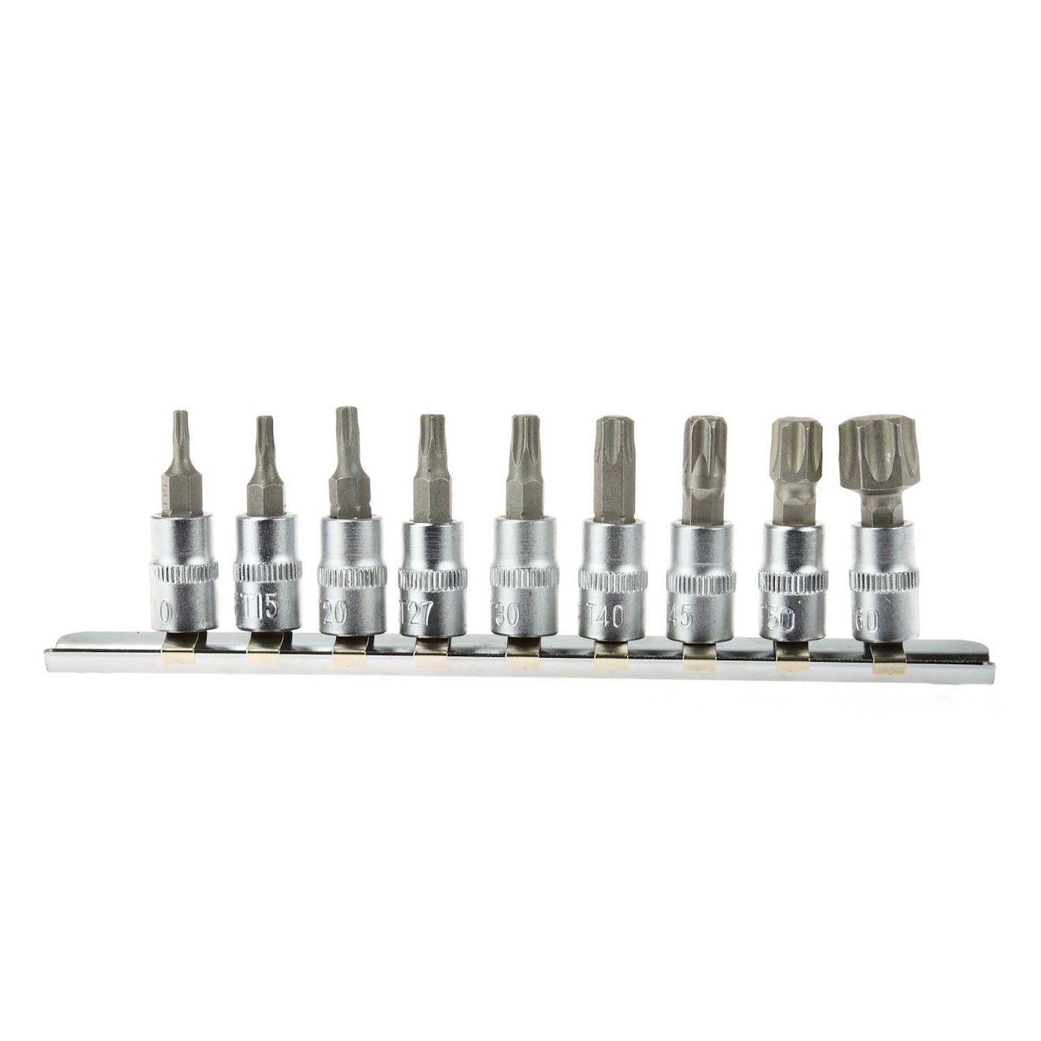 Sada nástrčných hlavíc s Torx bitmi T10 - 60, 1/4'', CrV, 9ks, Geko