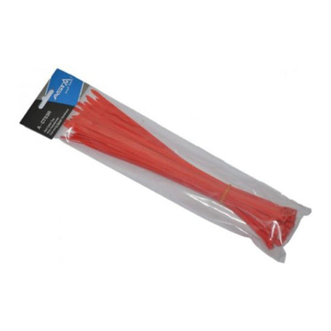 Sada 50 plastových sťahovacích pások 5 x 300mm červená