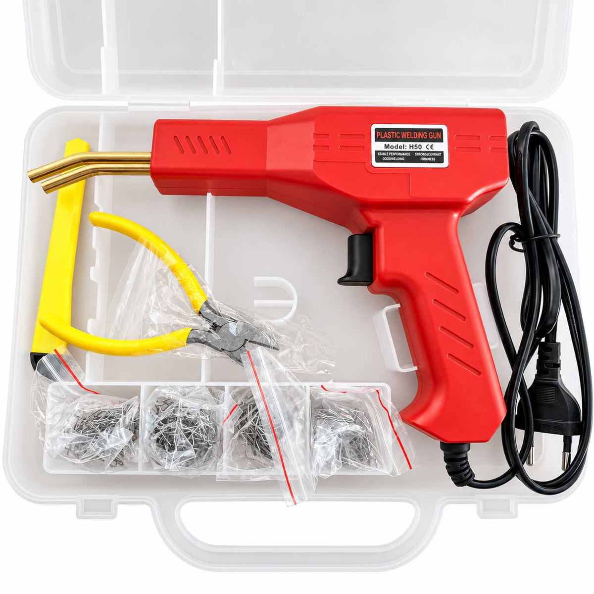 Zváračka - spájkovačka na plast 50W, s 200 sponkami Gebo Tools