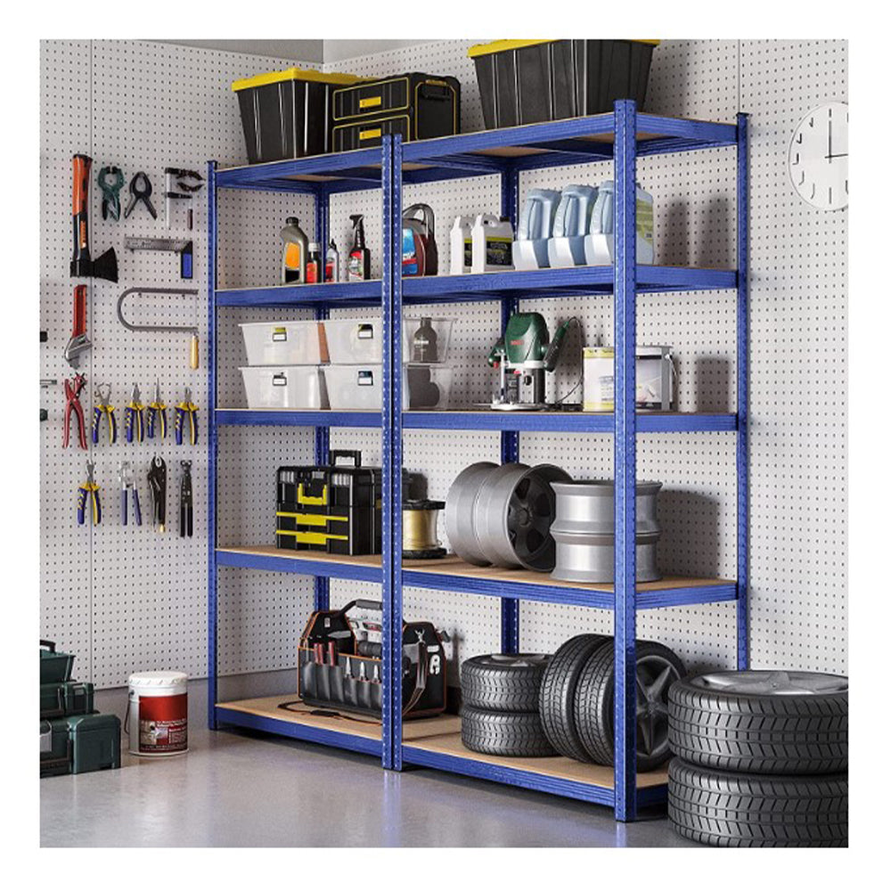 Kovový regál s 5 policami - 200 × 100 × 50cm, 175 kg/polica