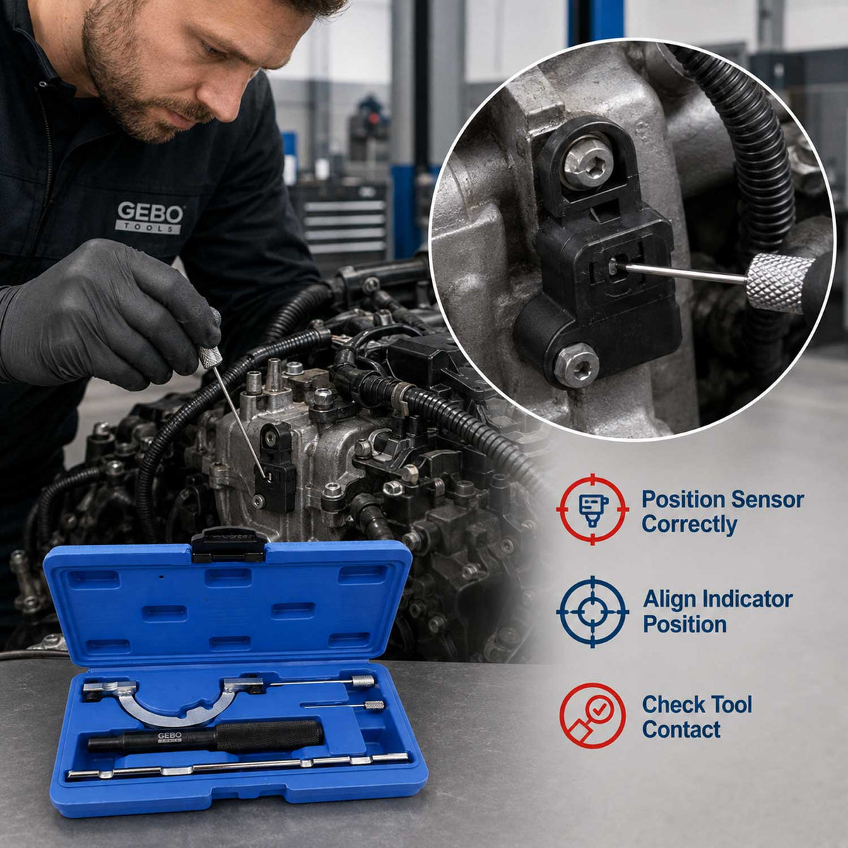 Aretačná sada rozvodov Opel 1.0 1.2 1.4 12V Gebo Tools