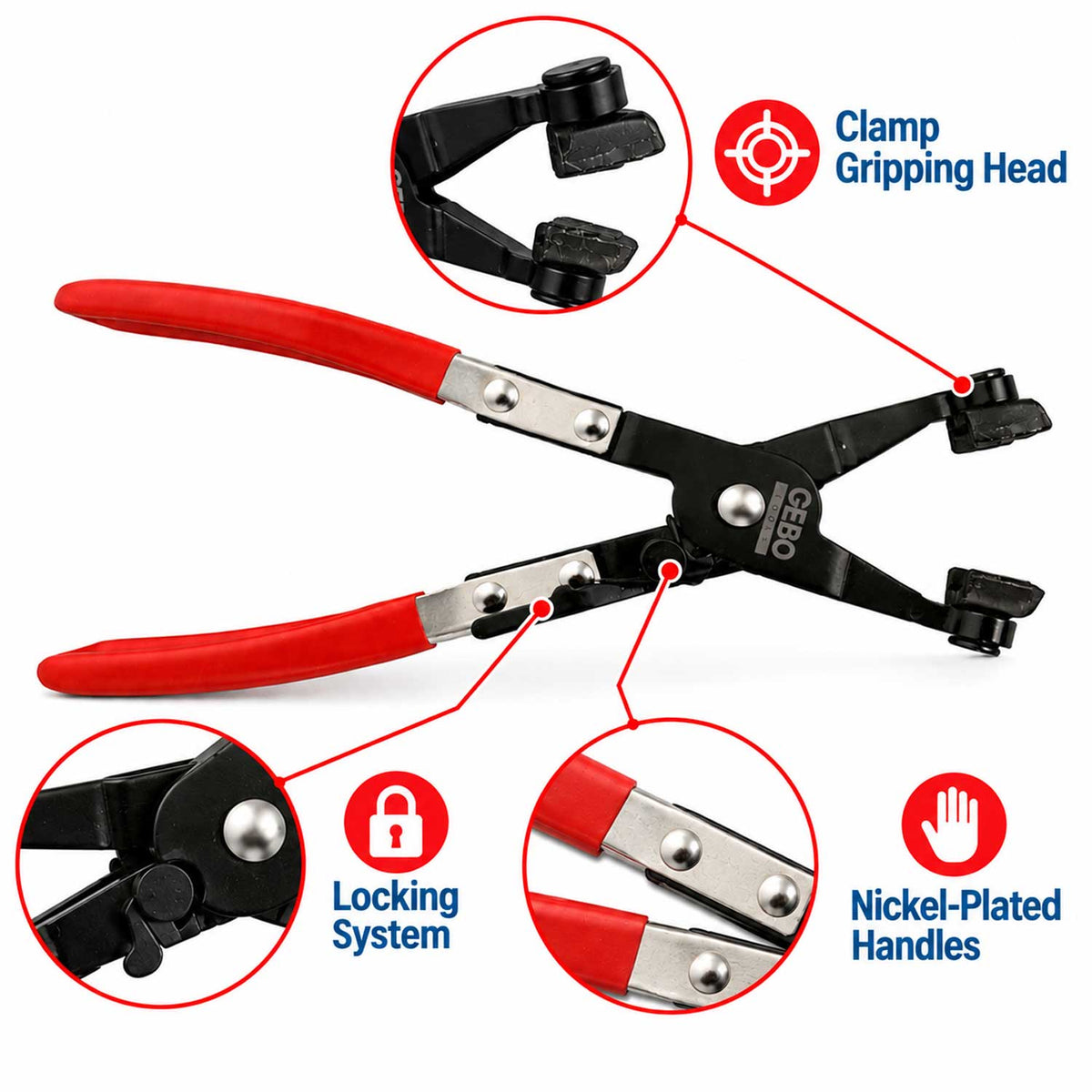 Kliešte na hadicové spony 210mm Gebo Tools