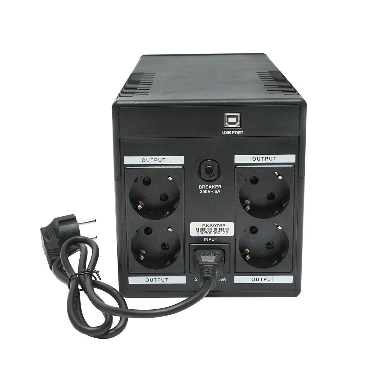 Záložný zdroj UPS 1000VA/600W, batérie 2x7,5Ah, 4 zásuvky Schuko, LCD, USB Breckner Germany