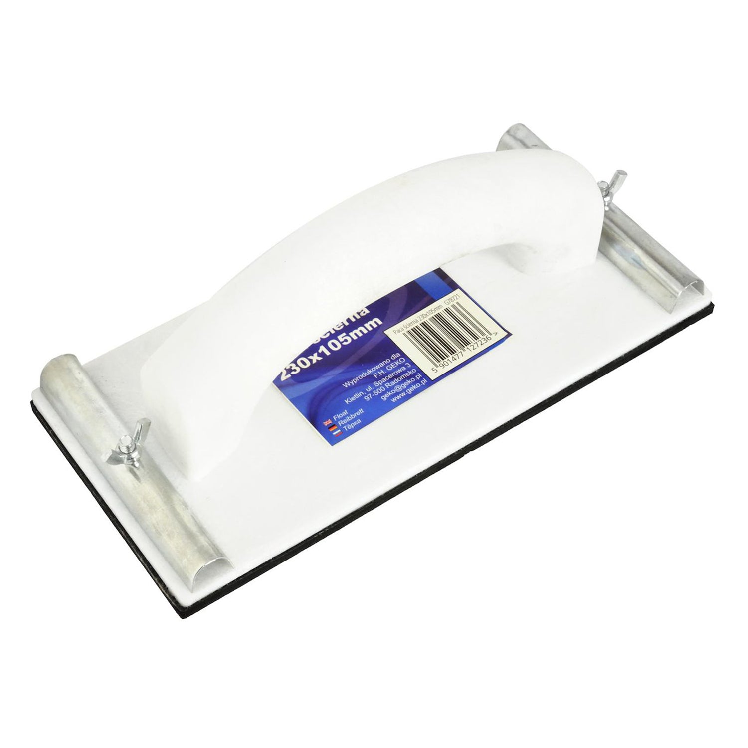 Držiak na brúsny papier 230 x 105mm, s kovovými klipmi a krídlovou maticou, Geko