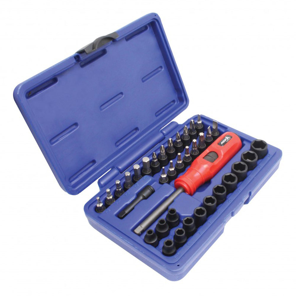 Súprava mechanických rázových skrutkovačov 1/4'', 37 dielov