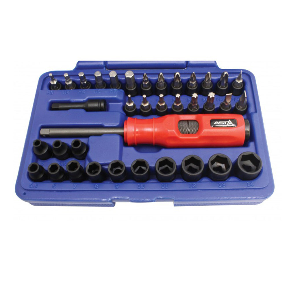 Súprava mechanických rázových skrutkovačov 1/4'', 37 dielov