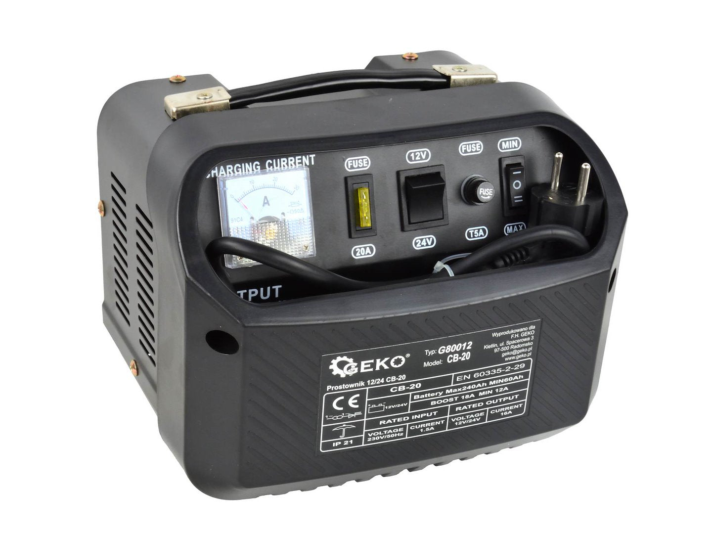 Nabíjačka autobatérií 12/24V CB-20, 12 - 18A pre autobatérie 60 - 240Ah, Geko
