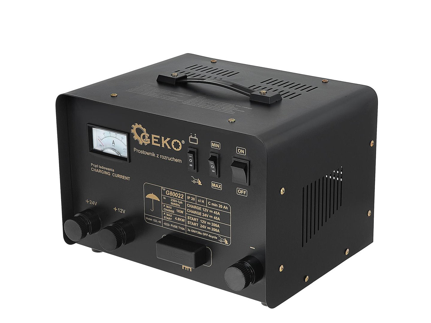 Nabíjačka autobatérií s funkciou štartovania 200A, 12/24V, Geko