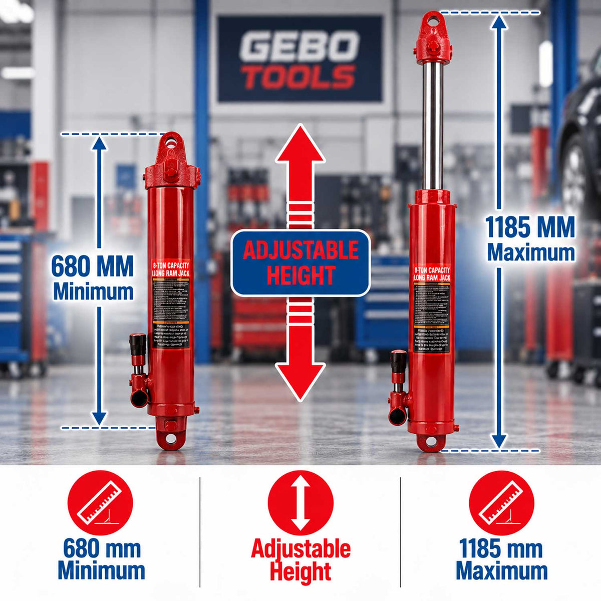 Hydraulický piest pre žeriav 8t, Gebo Tools