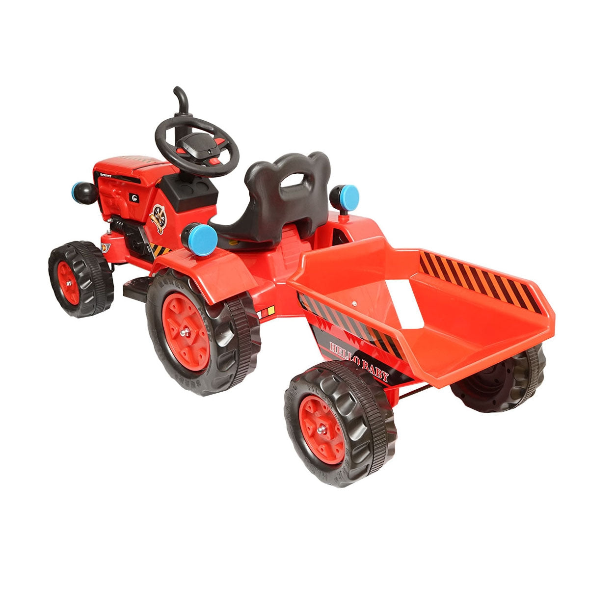 Detský elektrický traktor s prívesom a batériou, 3 - 6 rokov, Hello Baby