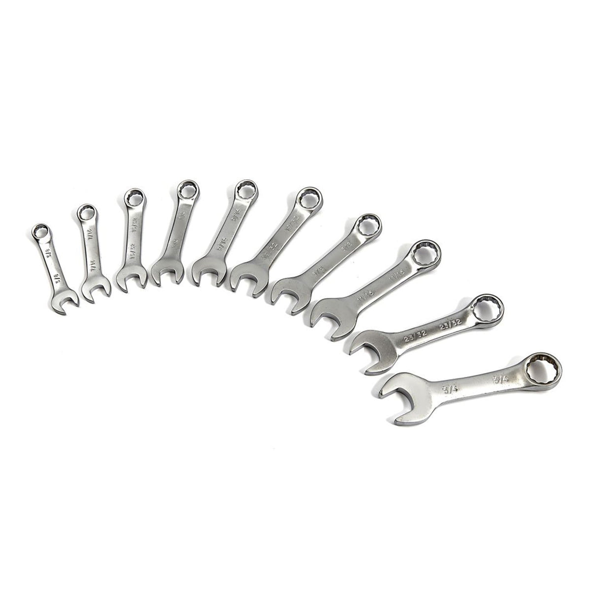 Sada krátkych kombinovaných očkoplochých kľúčov v palcoch 3/8" – 3/4" HBM  Machines