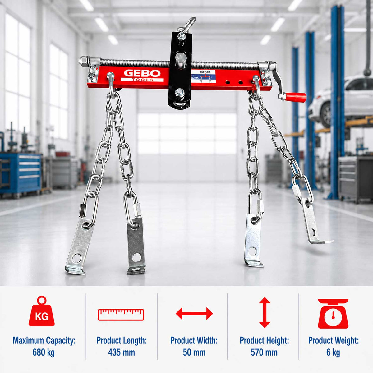 Vyvažovací nosník - balansér 680kg, Gebo Tools