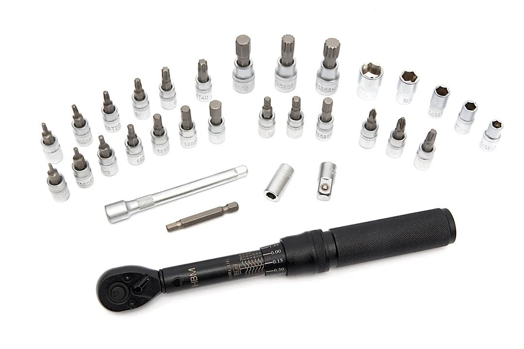 Sada presného momentového kľúča 1/4'' 2-20 nm 32 kusov hbm